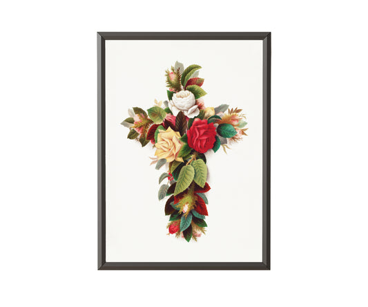 Cross of roses vintage flower by Olive E. Whitney (1861–1897) - Get Instant Art